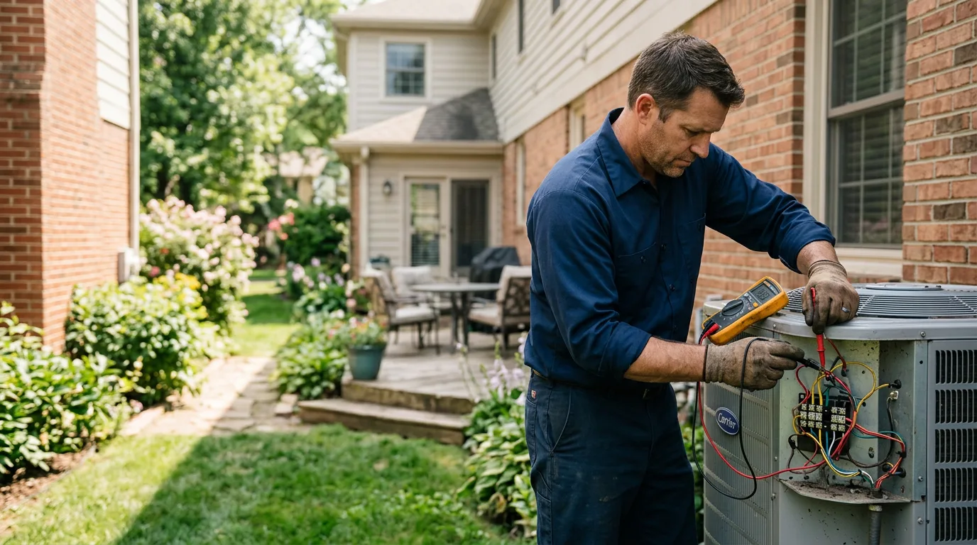 HVAC technician working near North Liberty, IA